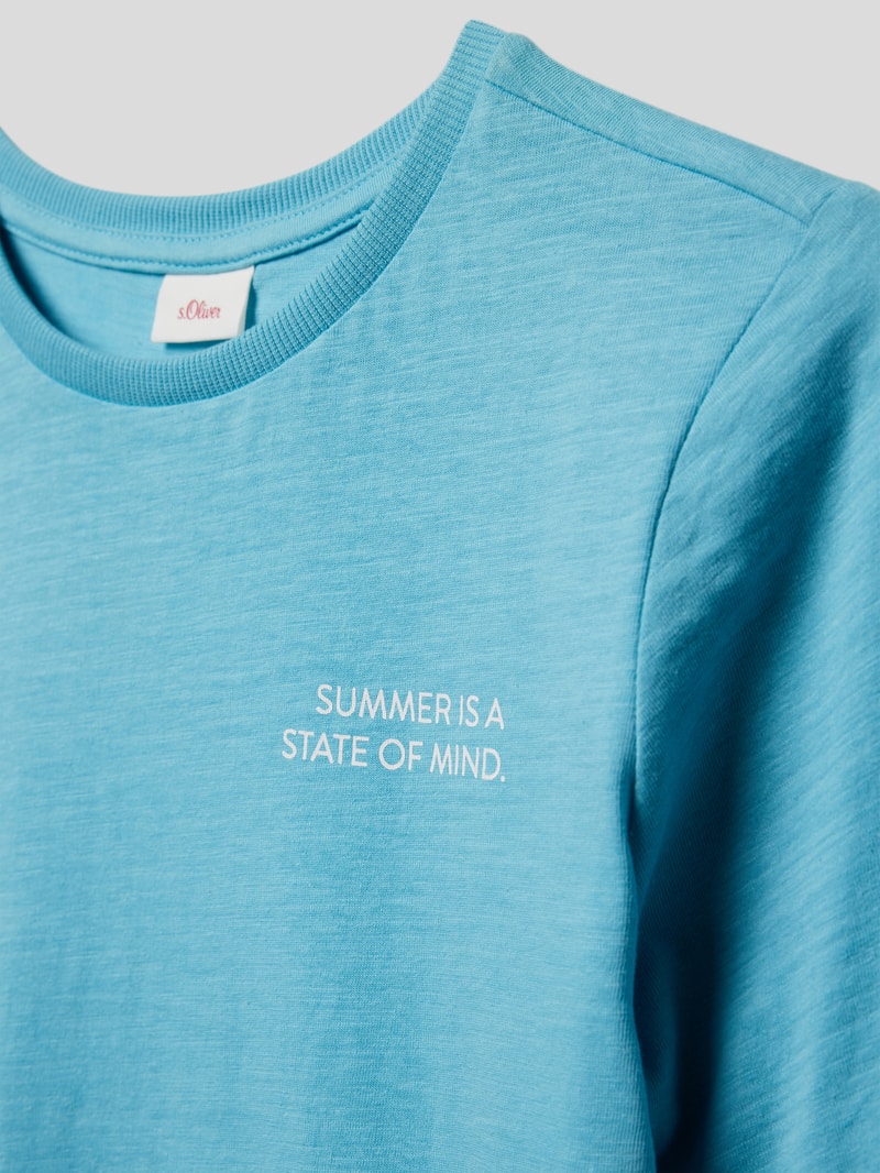 T-Shirt mit Motiv-Print in helltürkis