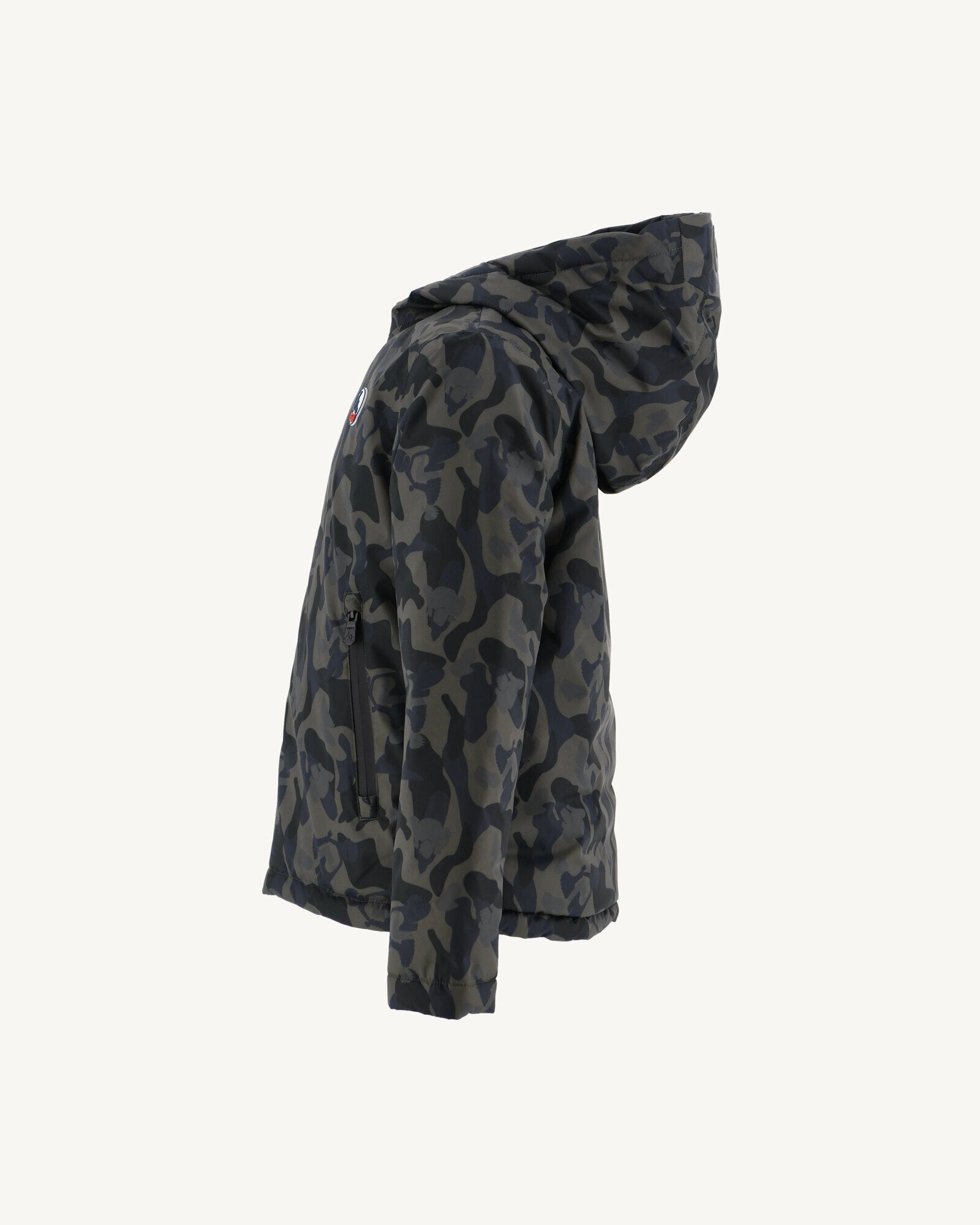 Doudoune réversible à capuche enfant Print militaire/Noir Zurich