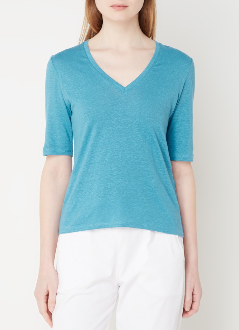 MaxMara Brunate T-shirt in linen blend with melange design