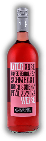 Hammel & Cie, Rosé Cuvée feinherb LITERWEISE, Qualitätswein, feinherb, 2022, Pfalz  Hammel & Cie, Rosé Cuvée feinherb LITERWEISE, Qualitätswein, feinherb, 2022, Pfalz  Frische, saftig spritzige, halbtrockene Rosé Cuvée. Jahrgang 2022 - 1	 Liter - Vol