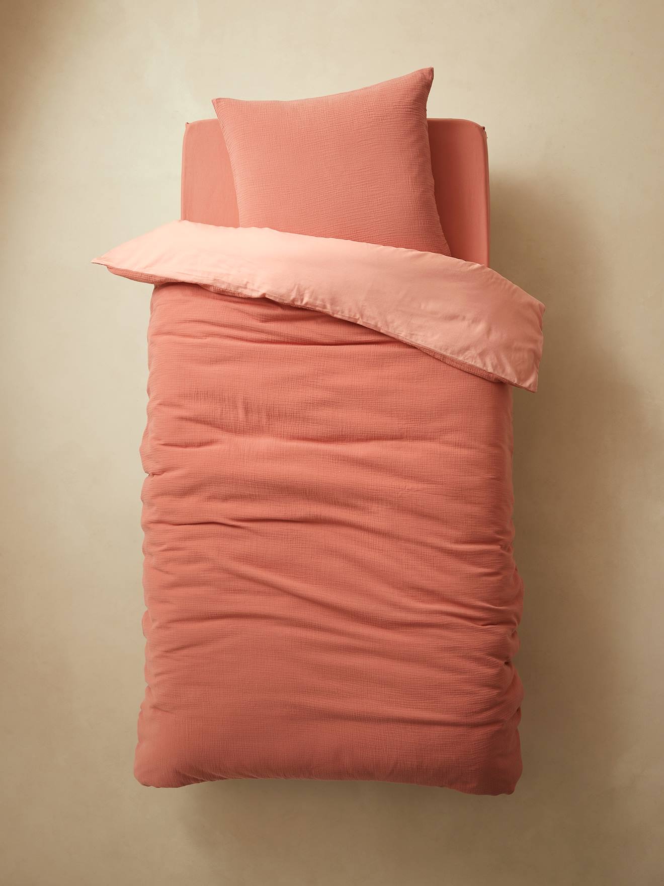 Vertbaudet Kinder Bettwäsche-Set mit Musselin Oeko-Tex - rosa