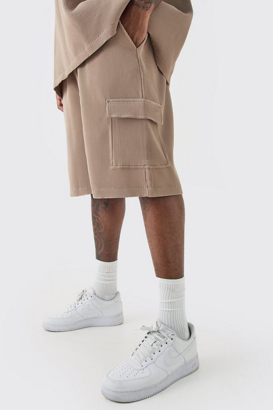 Plus Cargo-Shorts mit elastischem Bund
