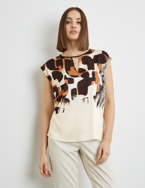 Shirt mit bedruckter Satin-Front