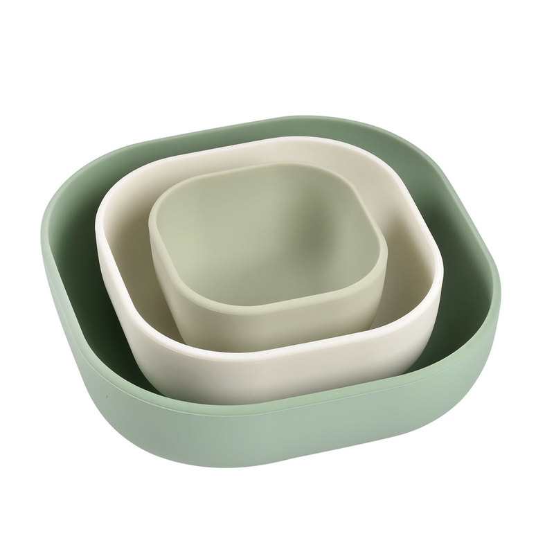Lot de 3 bols gigogne en silicone vert sauge Beaba
