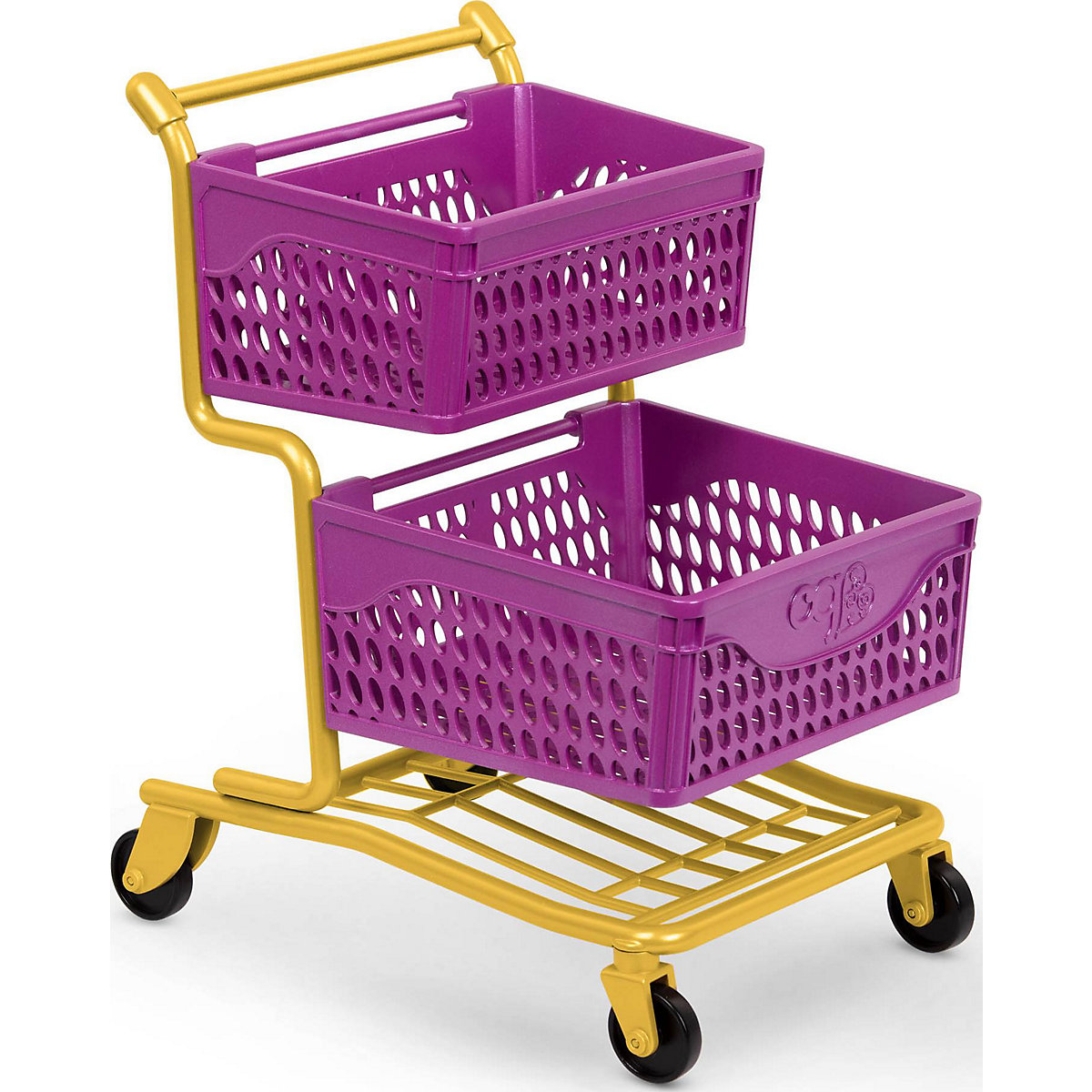 Einkaufswagen mit Lebensmitteln - Lila & Gelb