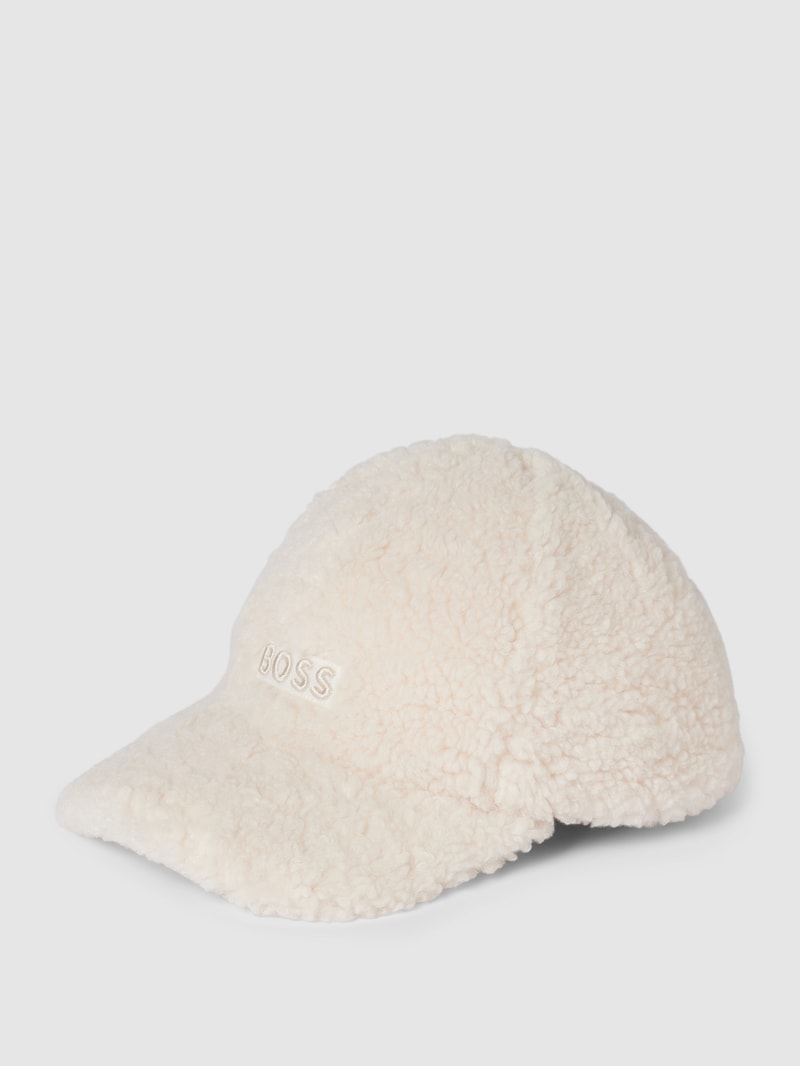 Cap mit Teddyfell Modell 'Xusy' in ecru