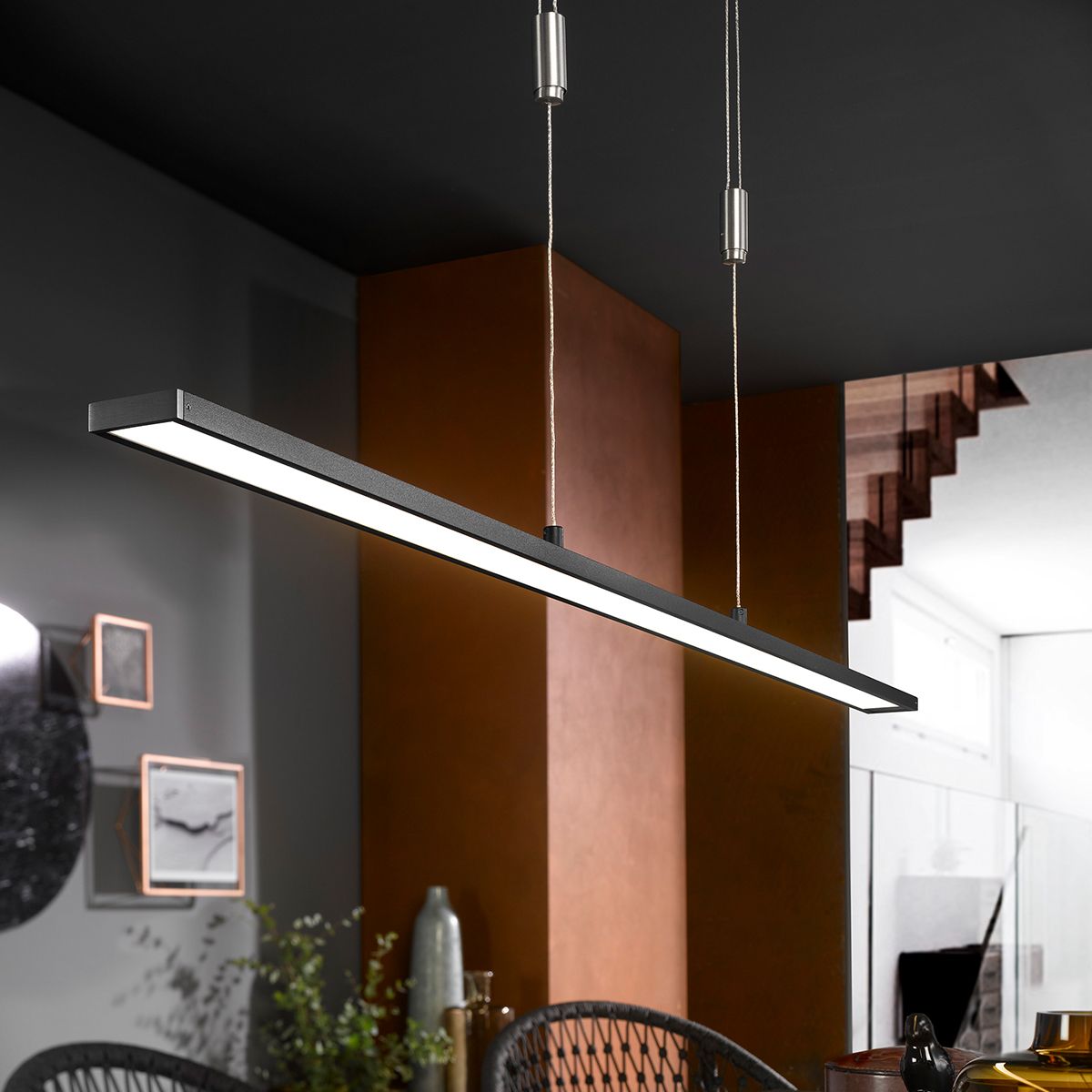 Fischer & Honsel LED Pendelleuchte Metz-TW Schwarz 120 cm