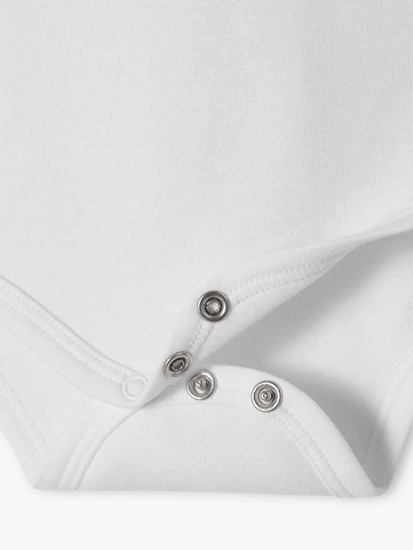 Lot de 5 bodies bébé manches longues ouverture US BASICS lot blanc