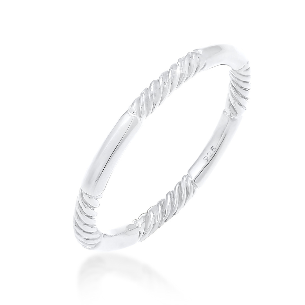 Elli Elli Bague Empilage Basic Tourné Minimale Femme - (925/1000) Argent Bague