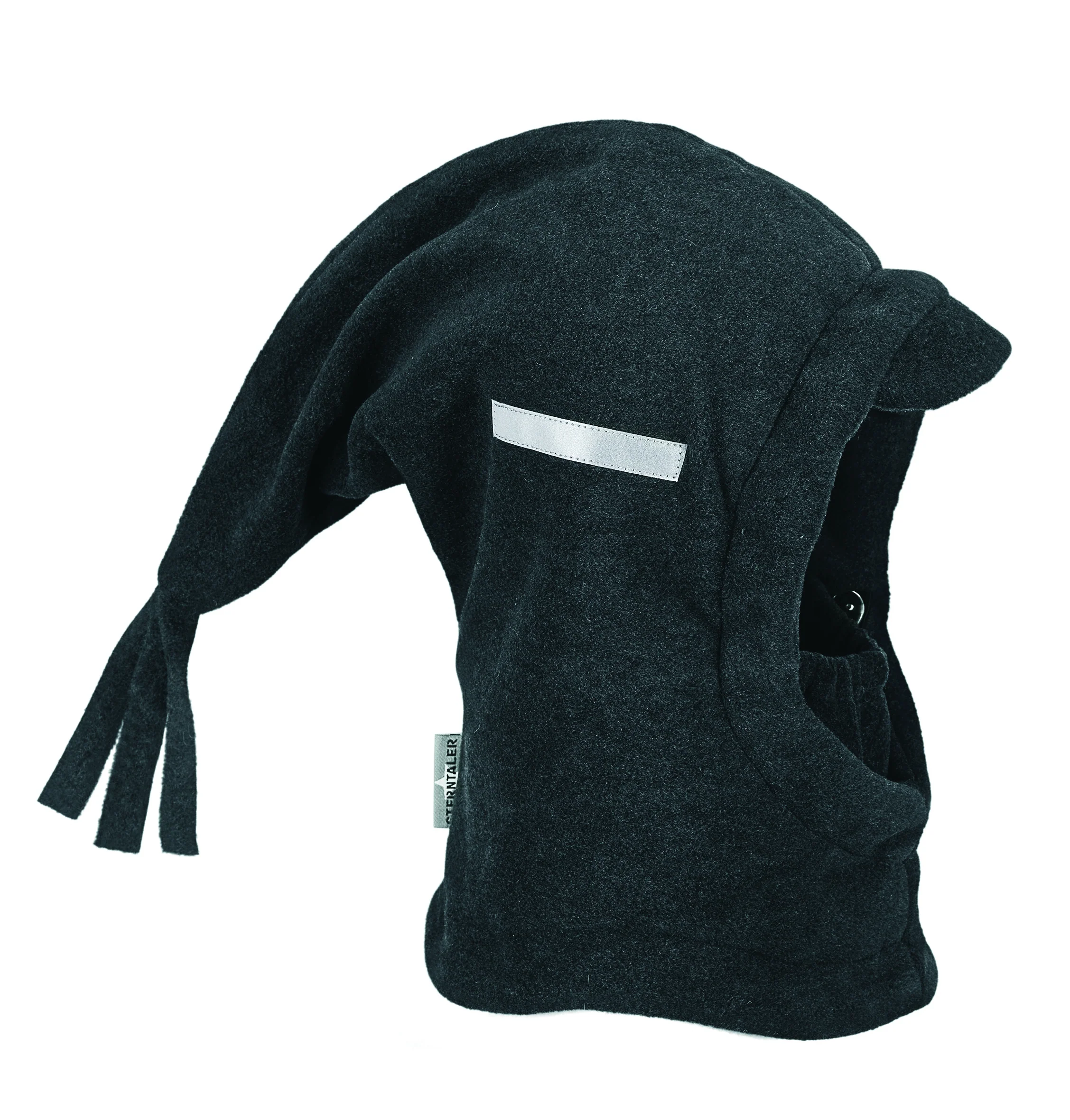 Schalmütze aus Microfleece mit Zipfel und Schirm
