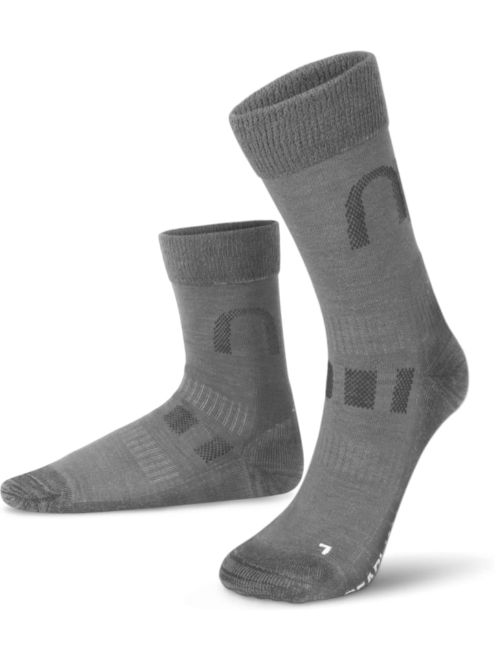 normani 2 Paar Merinowollsocken Wander- und Trekkingsocken Melton in Grau günstig kaufen
