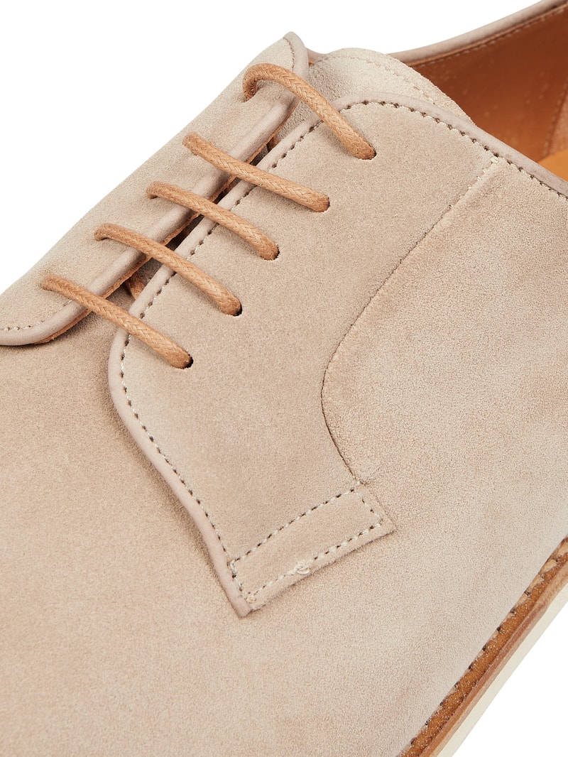 Schnürschuhe aus Veloursleder Modell 'Gaucho' in hellgrau