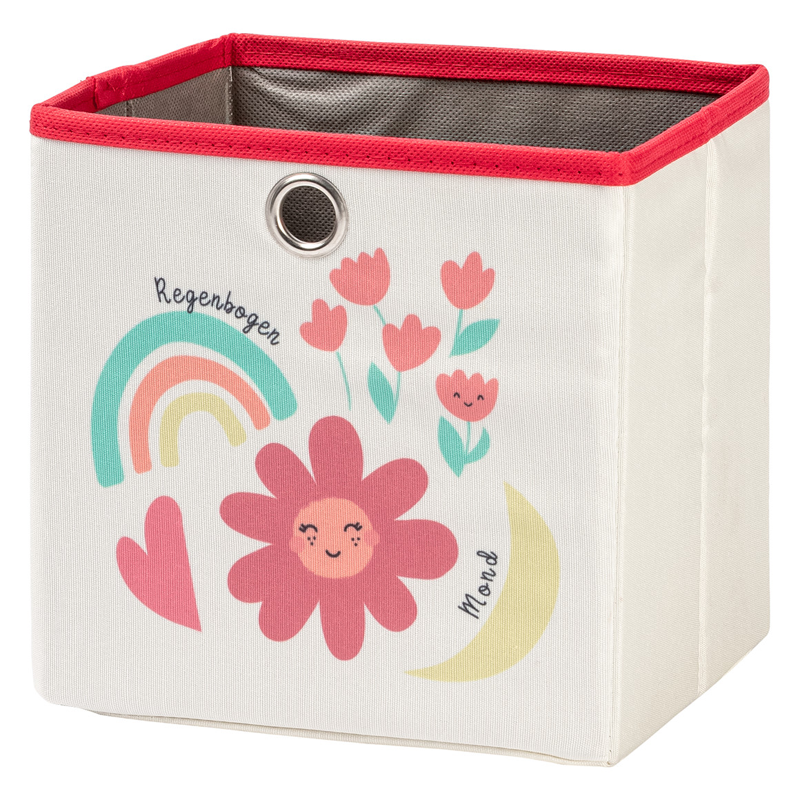 Kleine Aufbewahrungsbox mit bunten Motiven