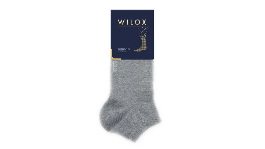 WILOX Herren Sneaker Socken ORGANIC COTTON grau