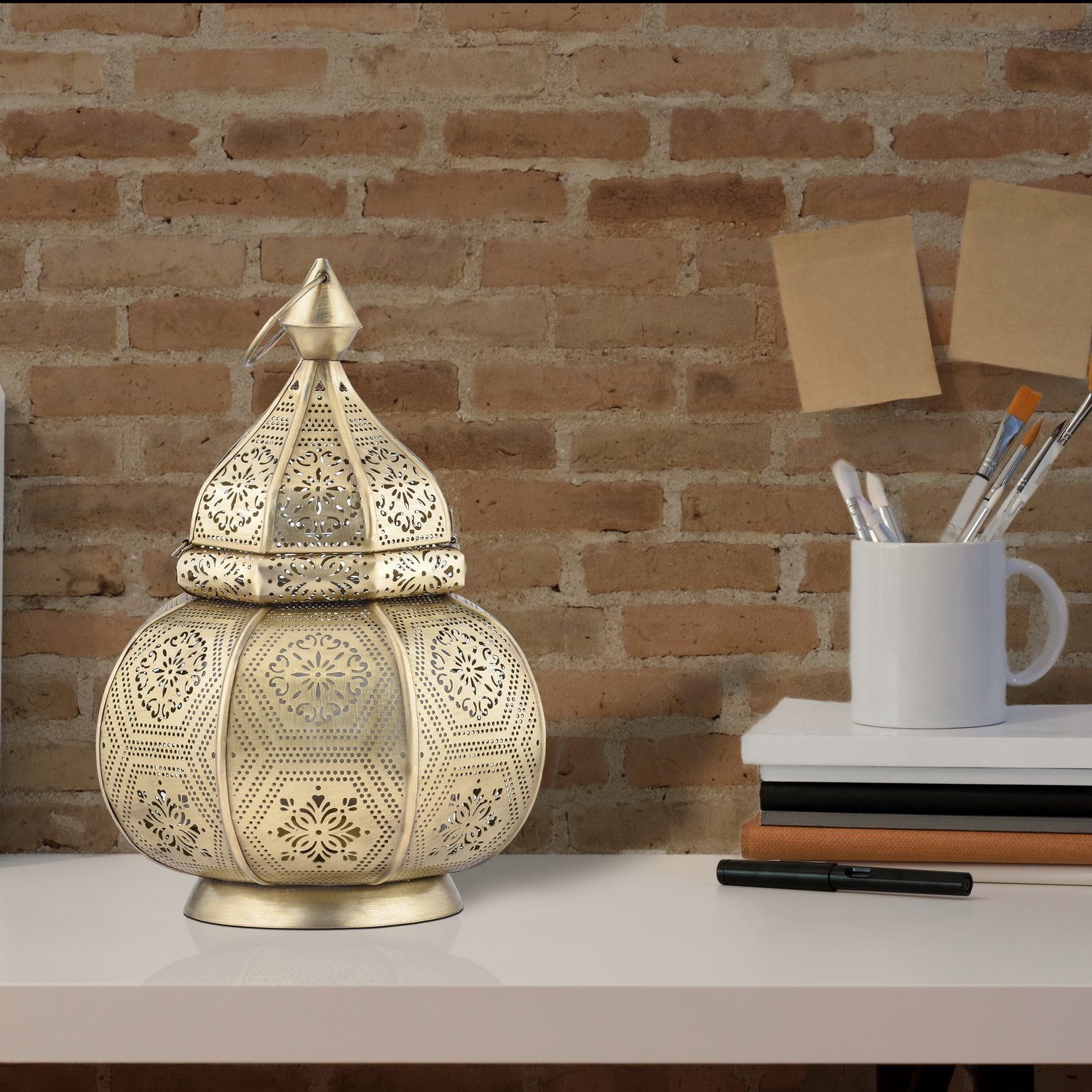 Marrakesch Orient & Mediterran Interior Windlicht Tischlampe Laterne Mahana, Leuchte, Windlicht, Deko (1 St), Handarbeit