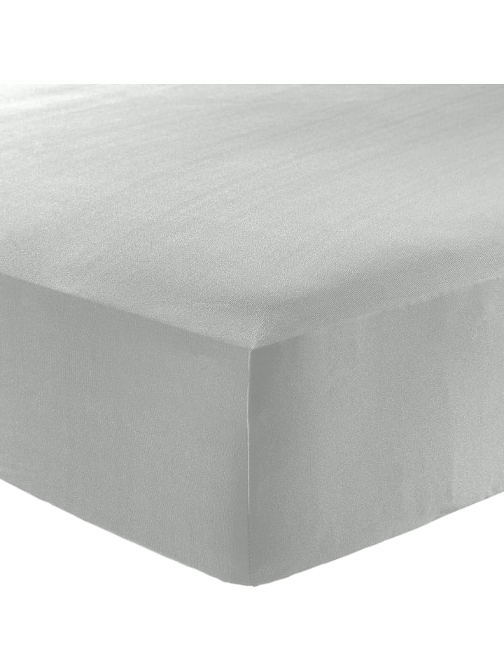 Erwin Müller Interlock-Jersey, Microfaser Spannbettlaken Landsberg in silber günstig kaufen 90x190 cm - 100x200 cm