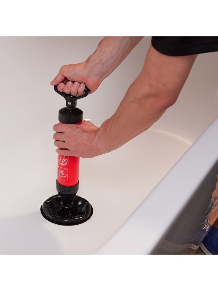 relaxdays Abflussreiniger Pumpe in Schwarz/ Rot günstig kaufen onesize