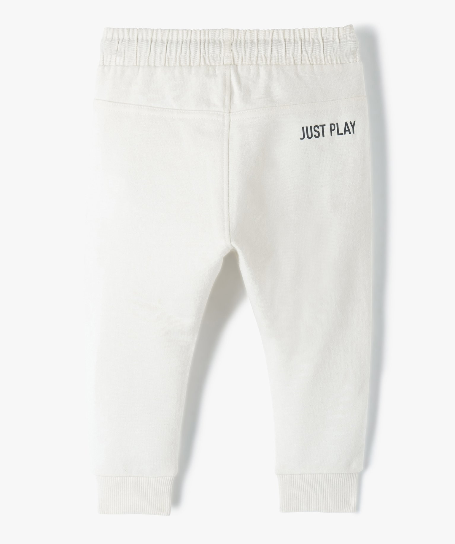 Pantalon bébé Garçon en molleton doux avec poches zippées ecru | GEMO