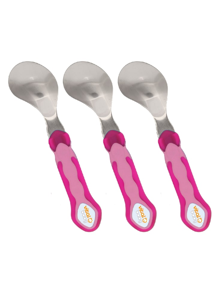 Vital Baby Kinderlöffel 3-teilig - Edelstahl pink günstig kaufen onesize