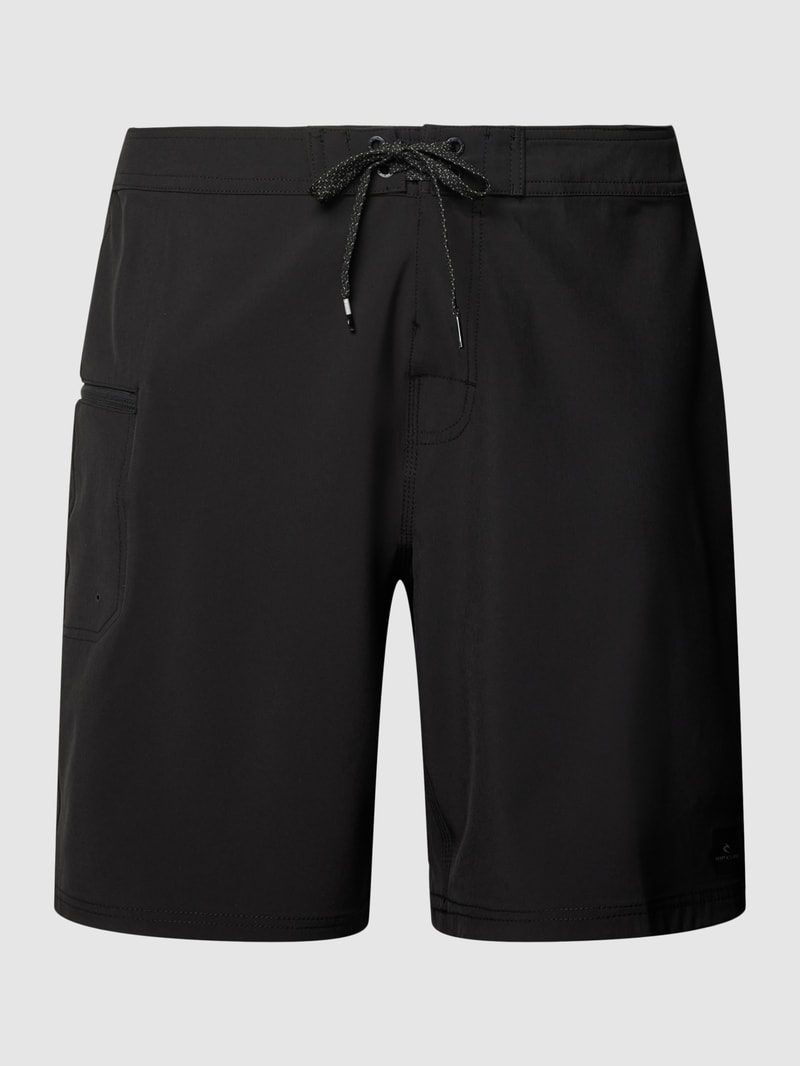 Badehose mit Label-Detail Modell 'MIRAGE' in schwarz