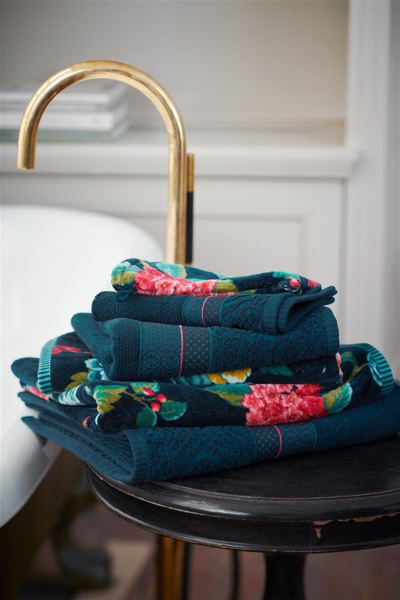 PiP Studio Handtuch Soft Zellige Dark Blue 55X100 Set A 3 Dunkelblau 100% Cotton, ter, Baumwolle (1-St)