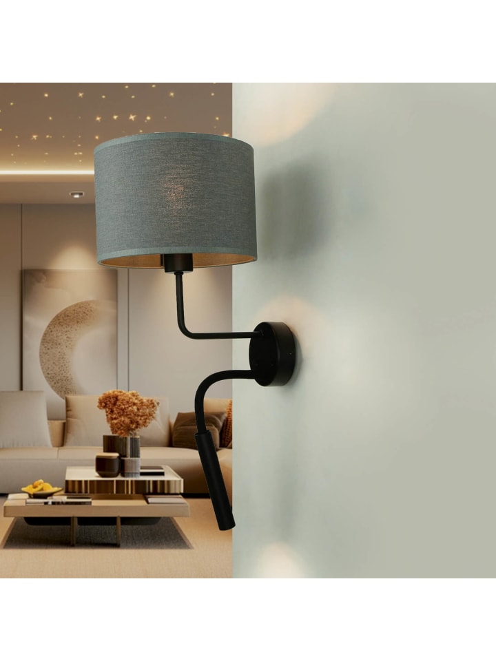 Licht-Erlebnisse Wandlampe in Schwarz Grau günstig kaufen onesize