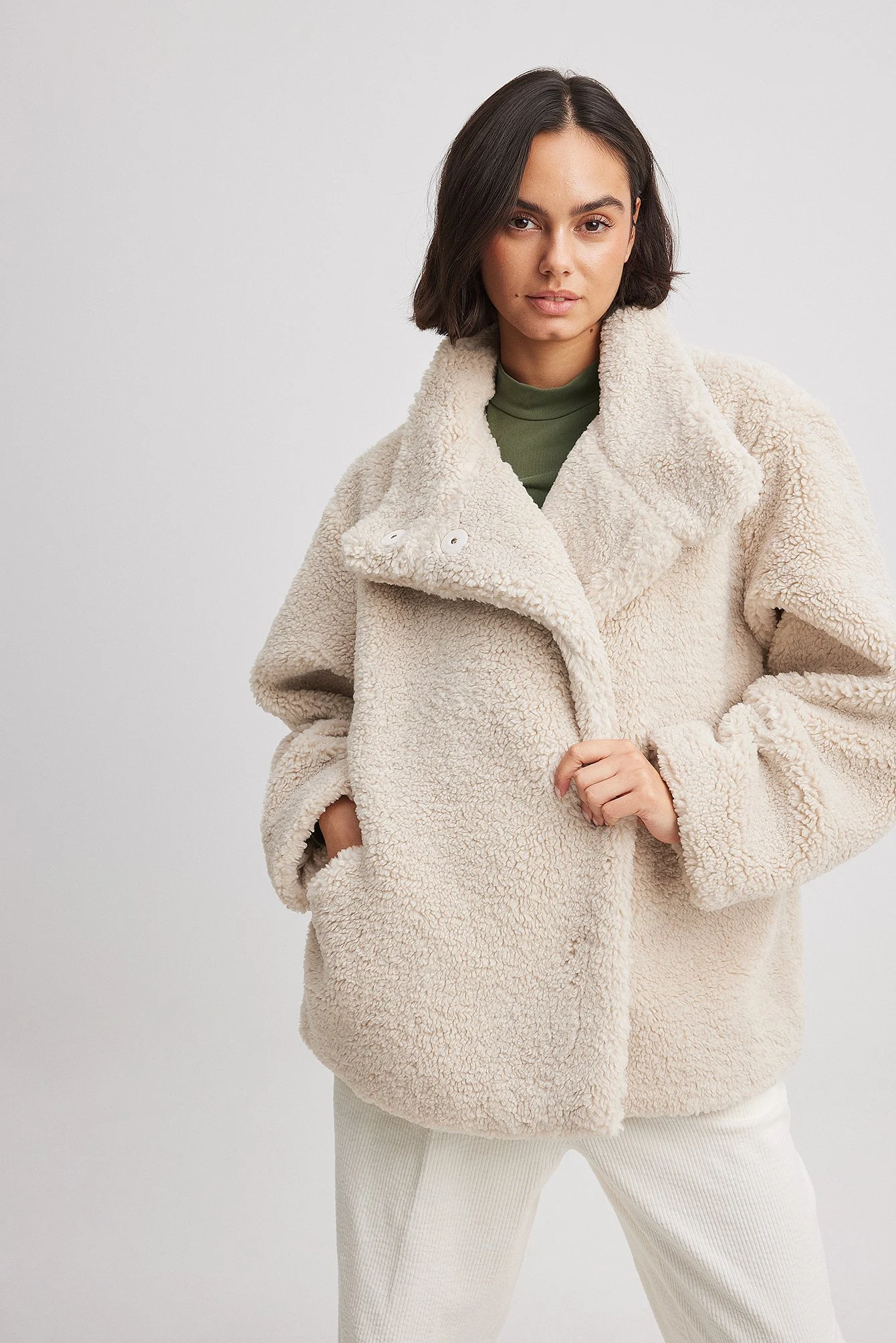 Oversized Teddy-Jacke