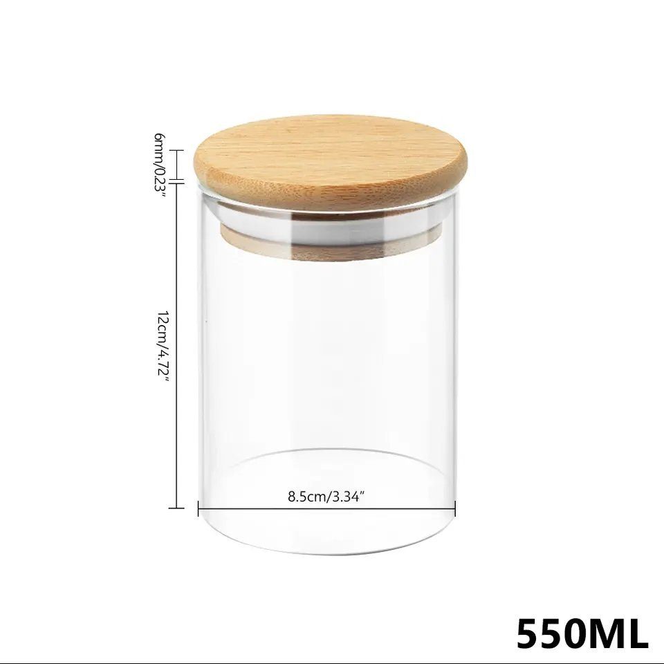 7Magic Vorratsdose Vorratsglas Set, (2000ml+550ml+550ml+1000ml+1000ml, 5-tlg), mit Bambus Deckel