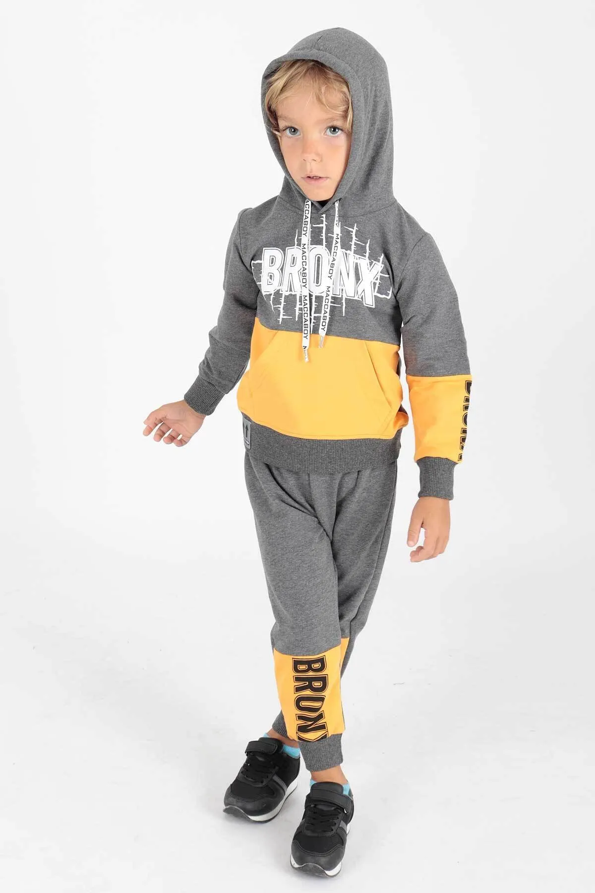AHENGİM  Bedrucktes Bronx-Trainingsanzug-Set für Jungen Ak2235