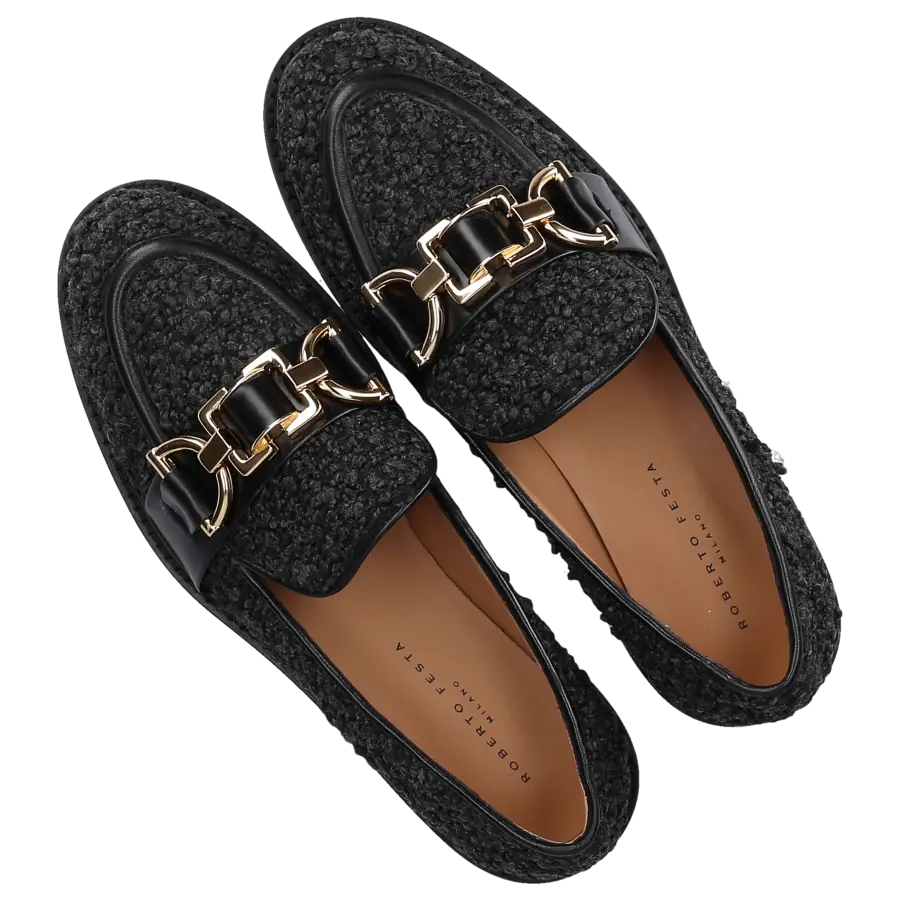 Roberto Festa - Loafer ADELLE Tweed - schwarz