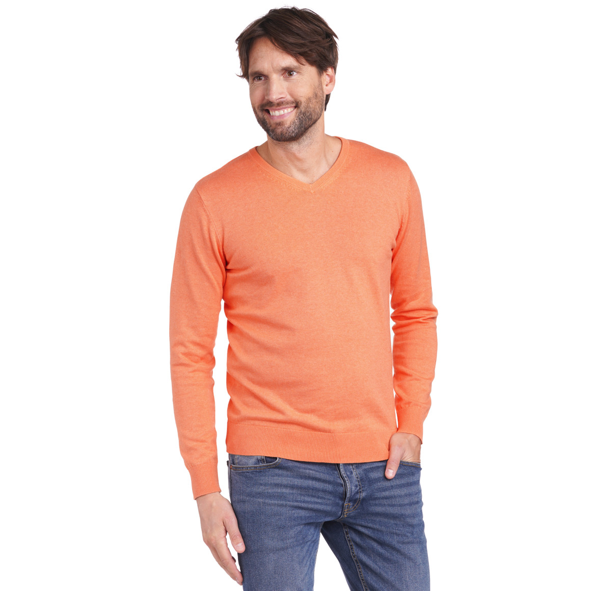 Herren Feinstrickpullover mit V-Ausschnitt