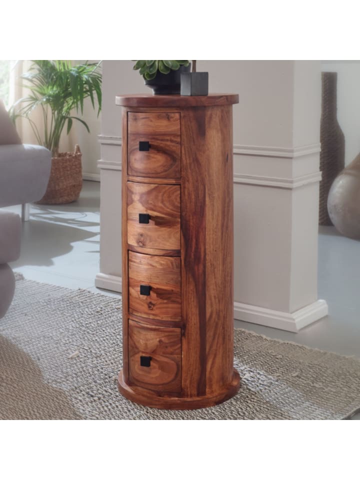 KADIMA DESIGN Design Sideboard Massivholz 35x85x35 cm, Schränkchen mit 4 günstig kaufen onesize