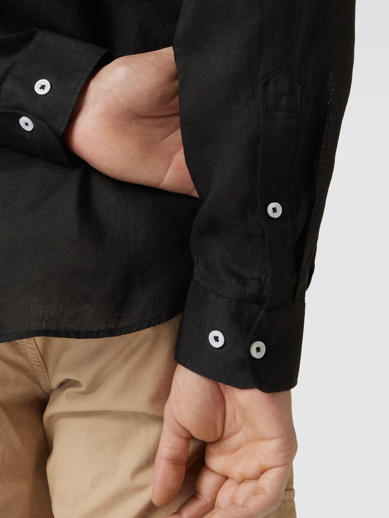 Freizeithemd mit Button-Down-Kragen in dunkelblau
