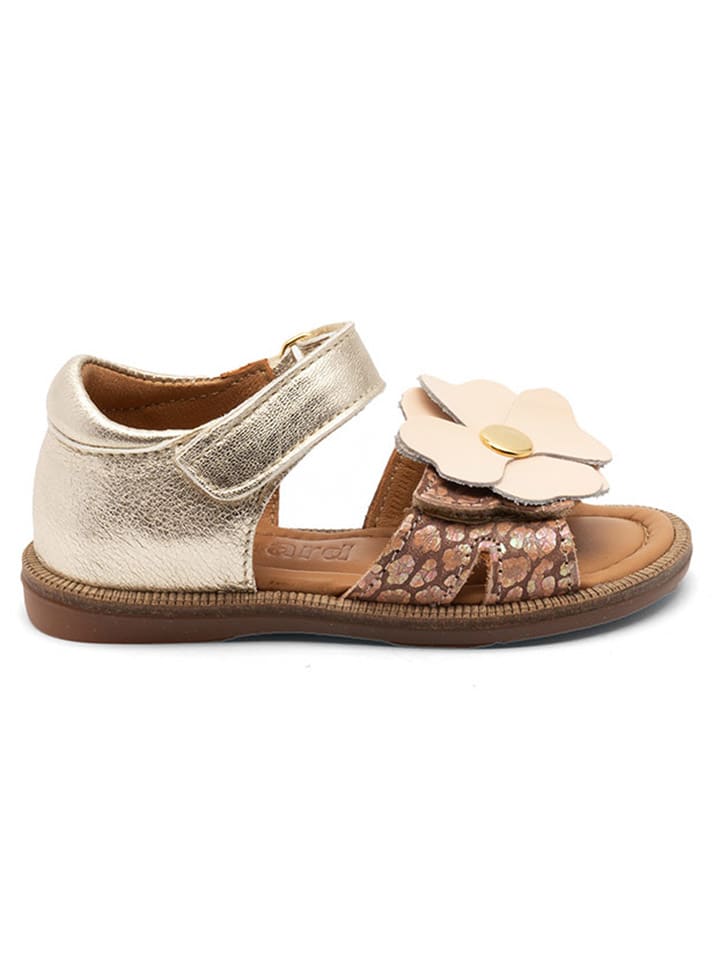 bisgaard Leder-Sandalen in Gold/ Beige günstig kaufen
