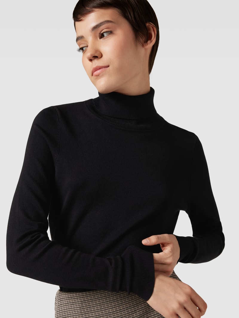 Longsleeve mit Rollkragen in schwarz
