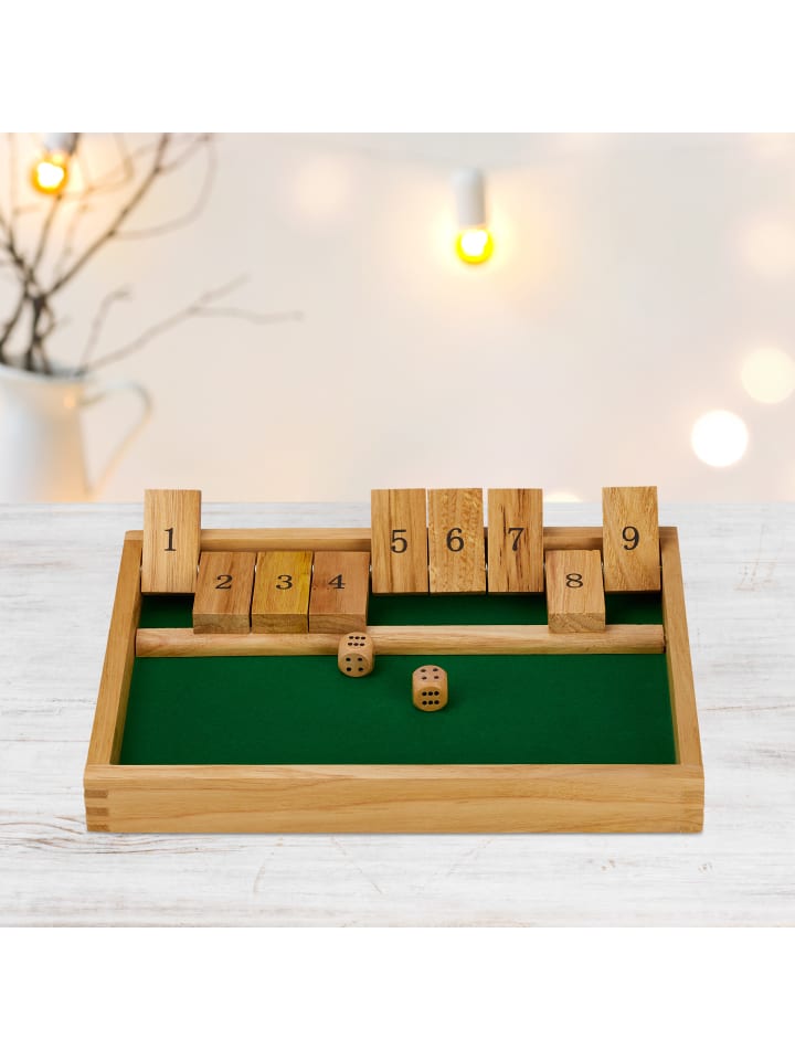 relaxdays Shut the Box Spiel in Natur/Grün günstig kaufen onesize
