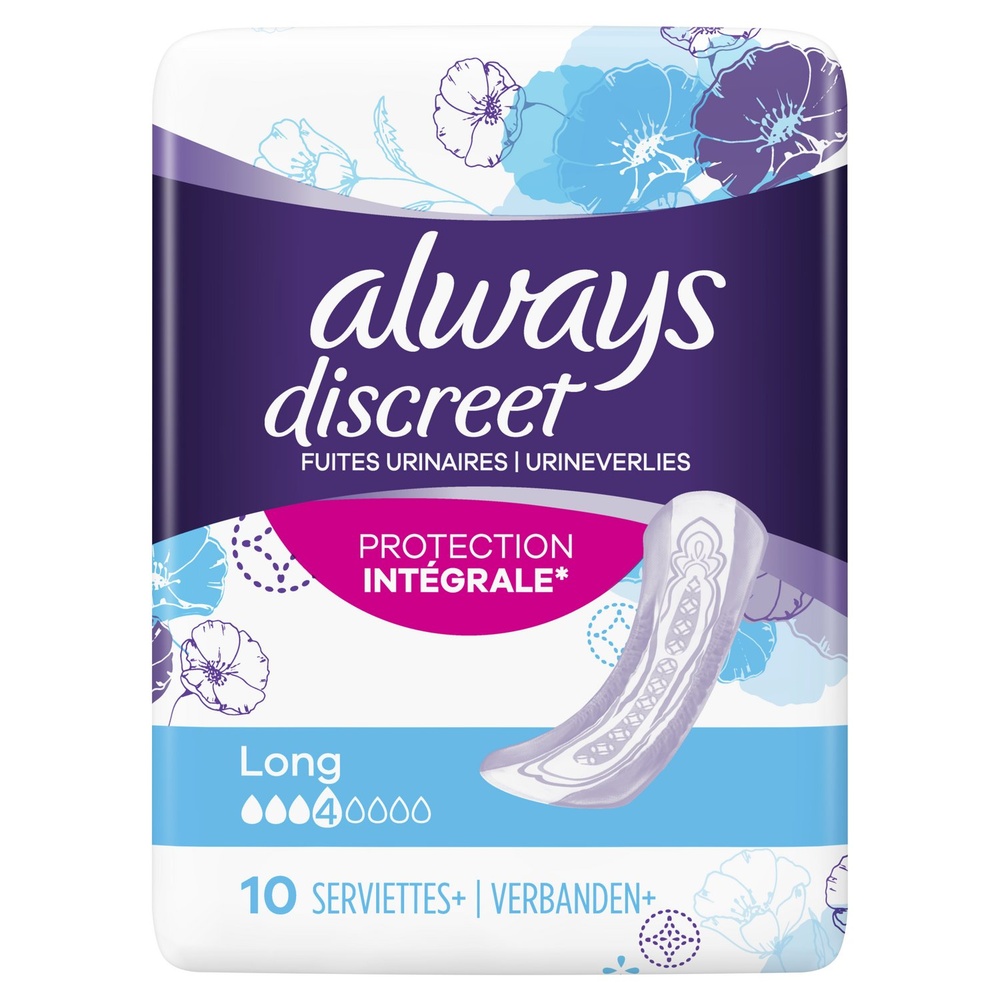 always Always Discreet Long Serviette+ Fuites Urinaires Serviettes Hygiéniques Pour Fuites Urinaires