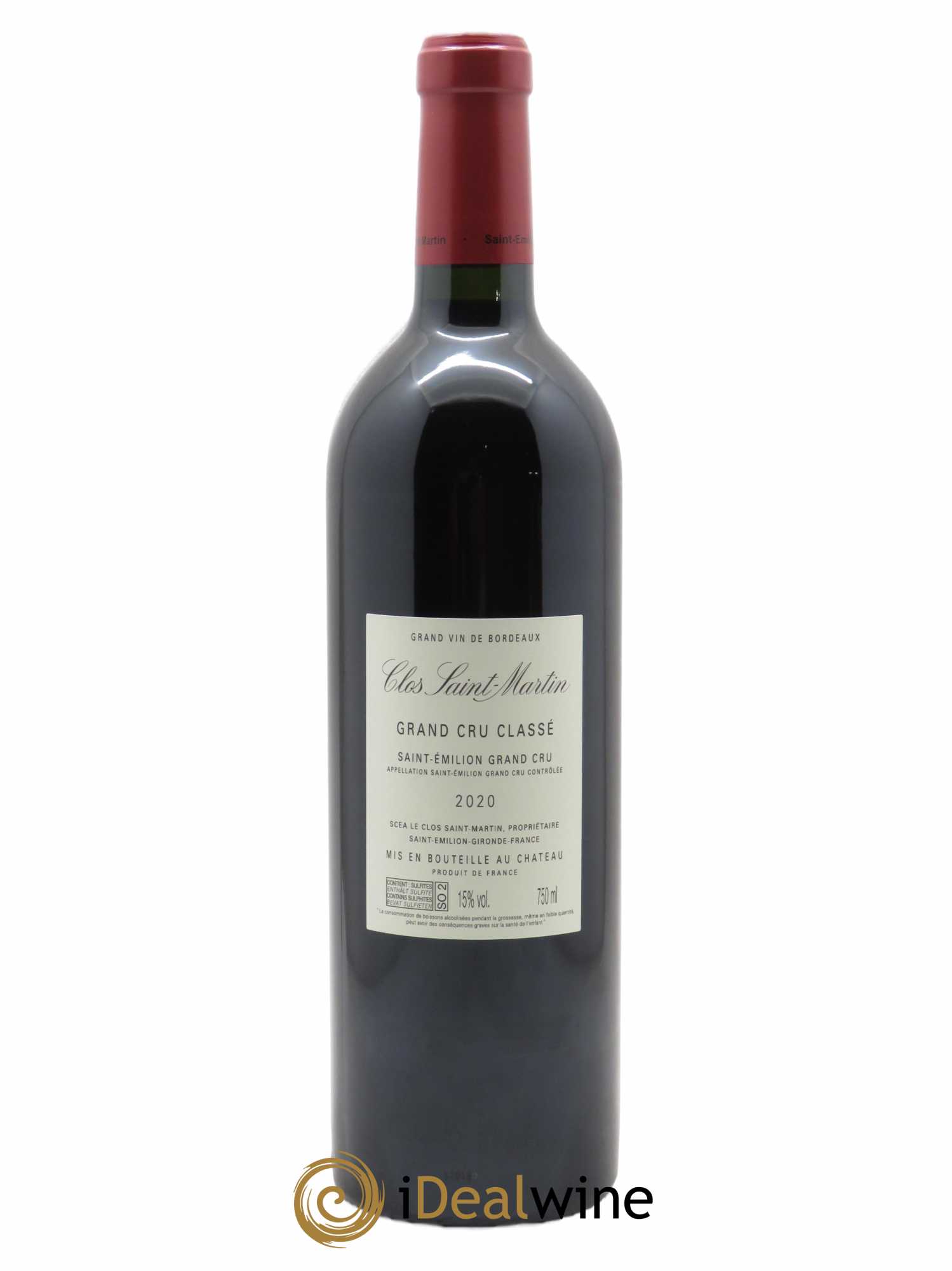 Clos Saint Martin Grand Cru Classé (CBO à partir de 6 BTS) 2020 - Lot de 1 Bouteille