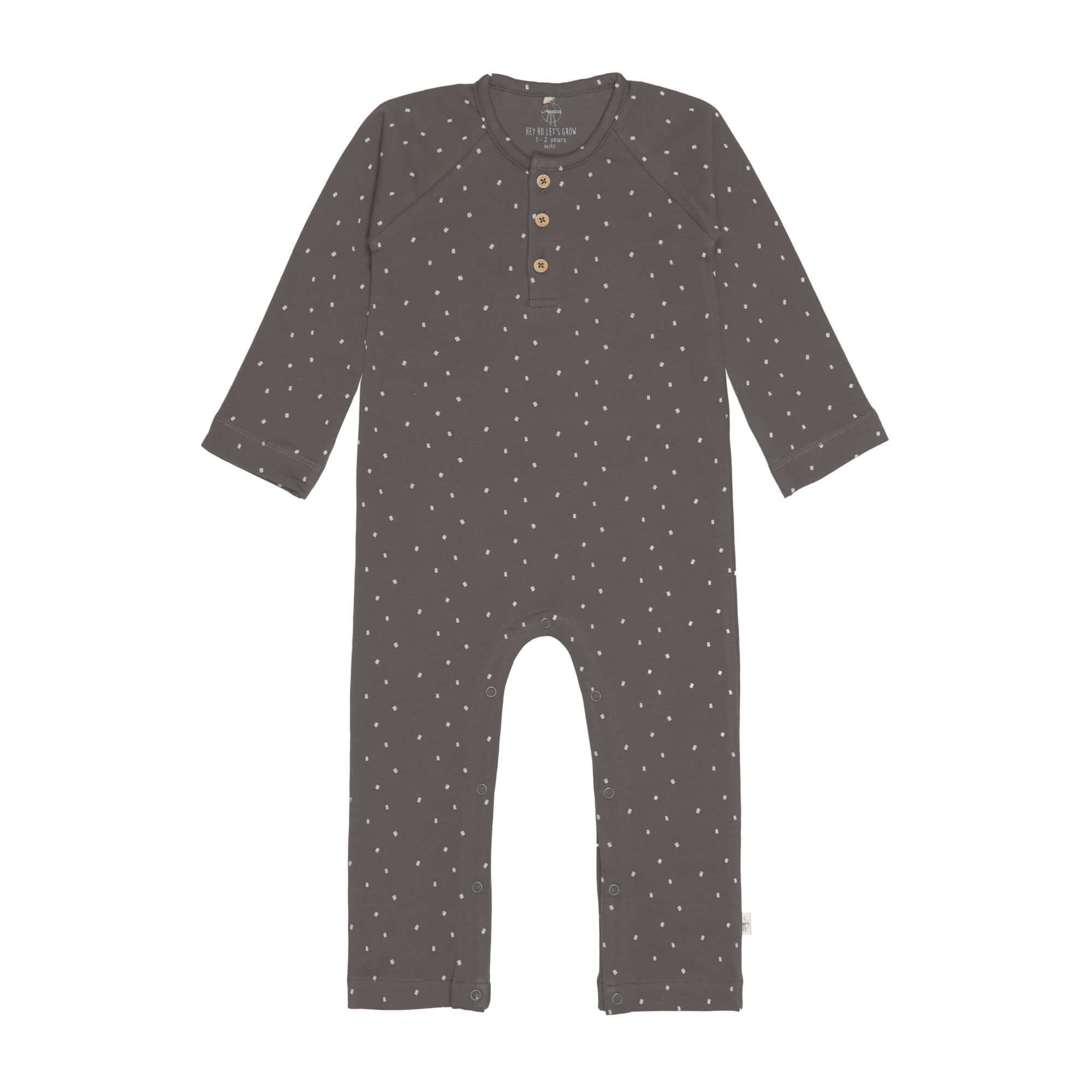 Strampler, Baby Overall - Bio Baumwolle, Spots Anthrazit