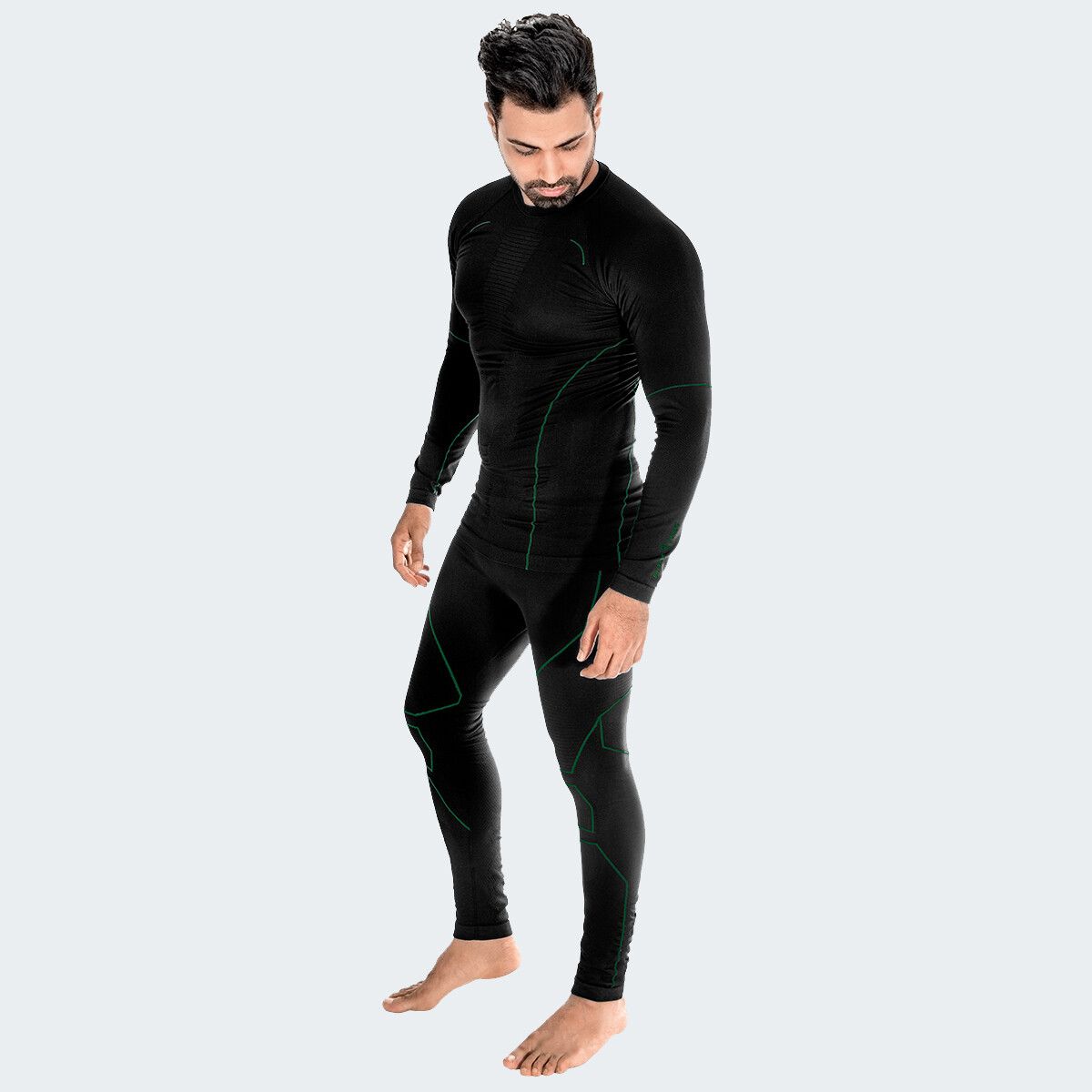 Black Snake Green Herren Seamless Funktionsunterwäsche Set
