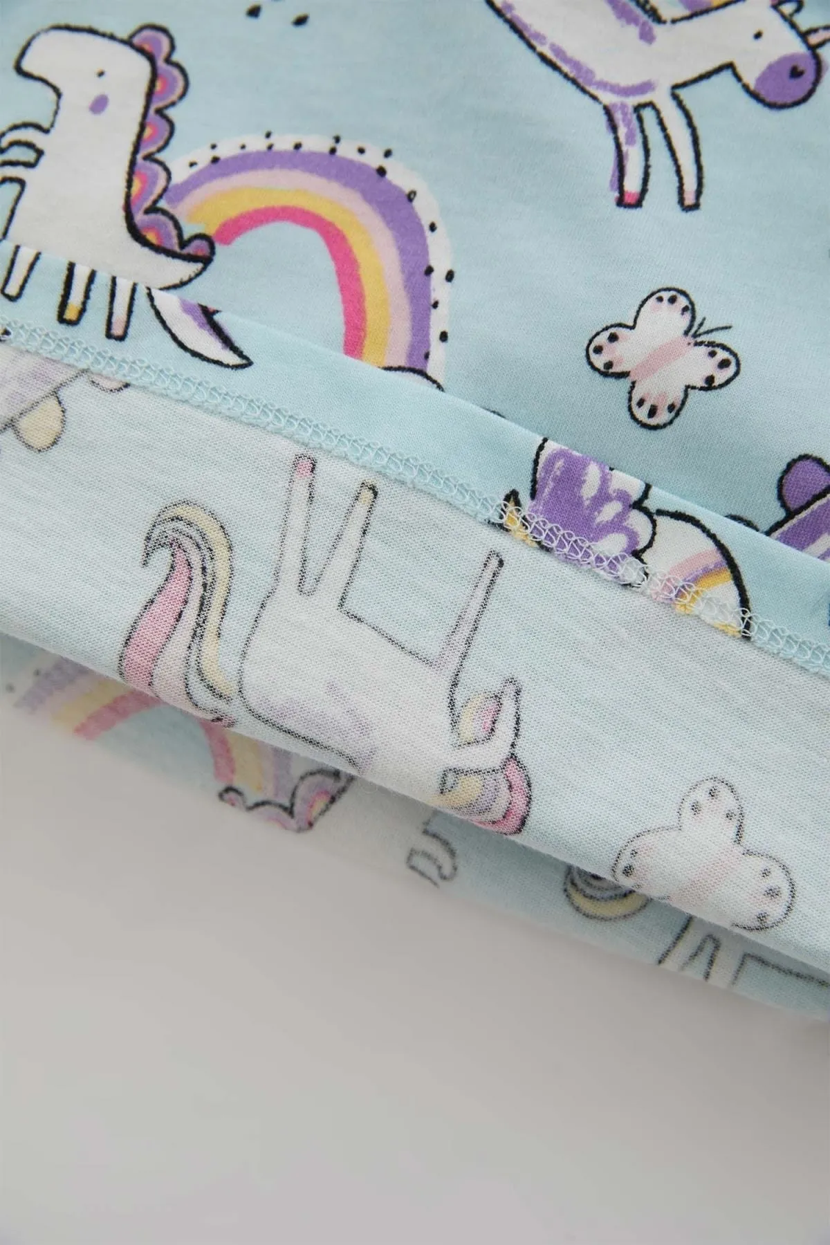 DeFacto  Langarm-Pyjama-Set aus gekämmter Baumwolle mit Dinosaurier-Aufdruck für Babys und Mädchen