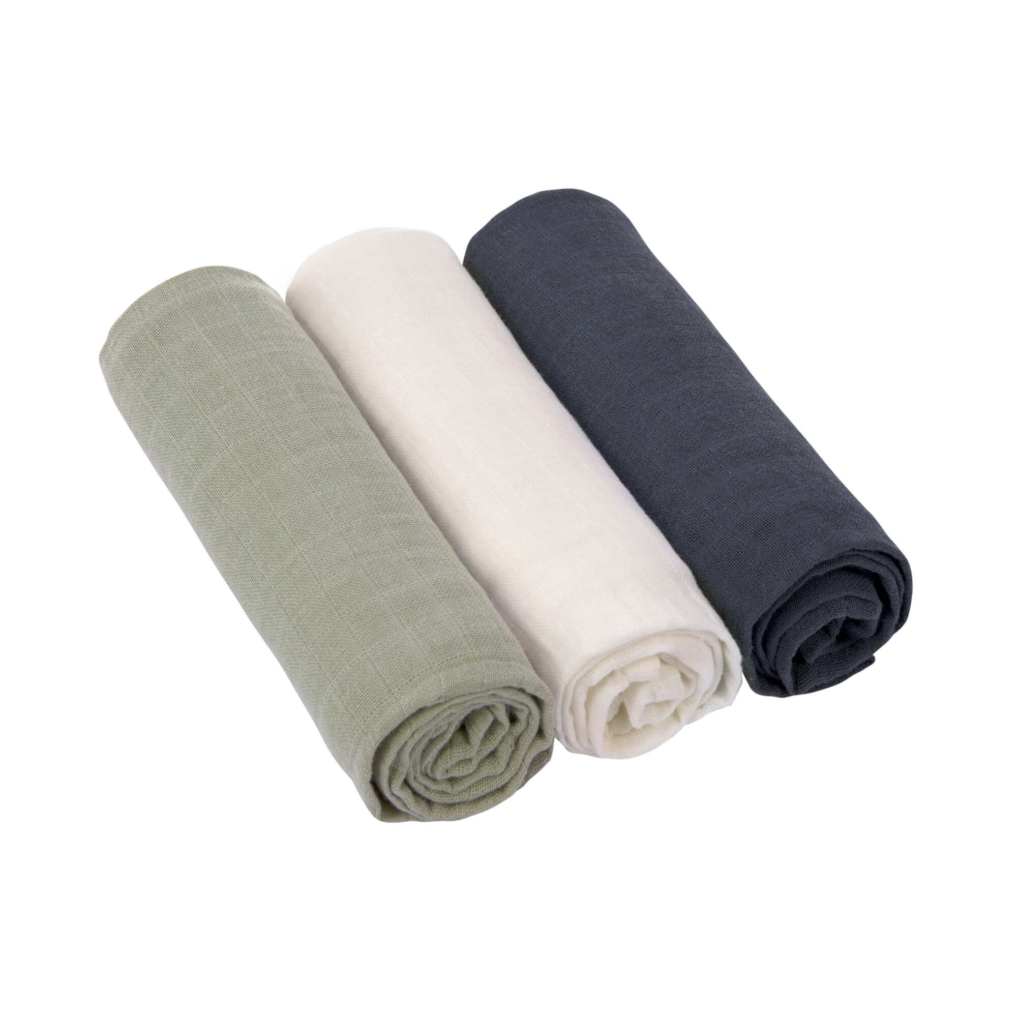Mulltücher (3 Stk) - Swaddle & Burp Blanket L, Olive Milky Navy