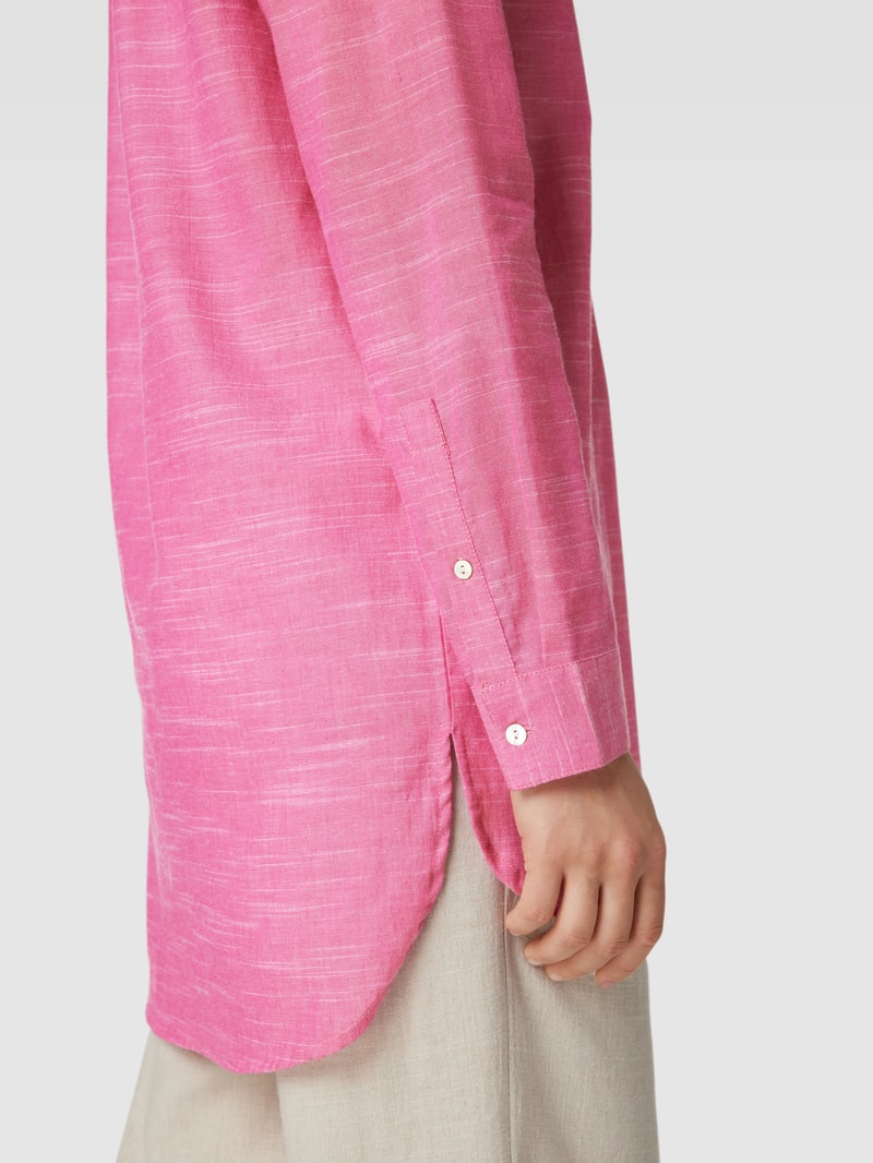Longbluse mit V-Ausschnitt in fuchsia