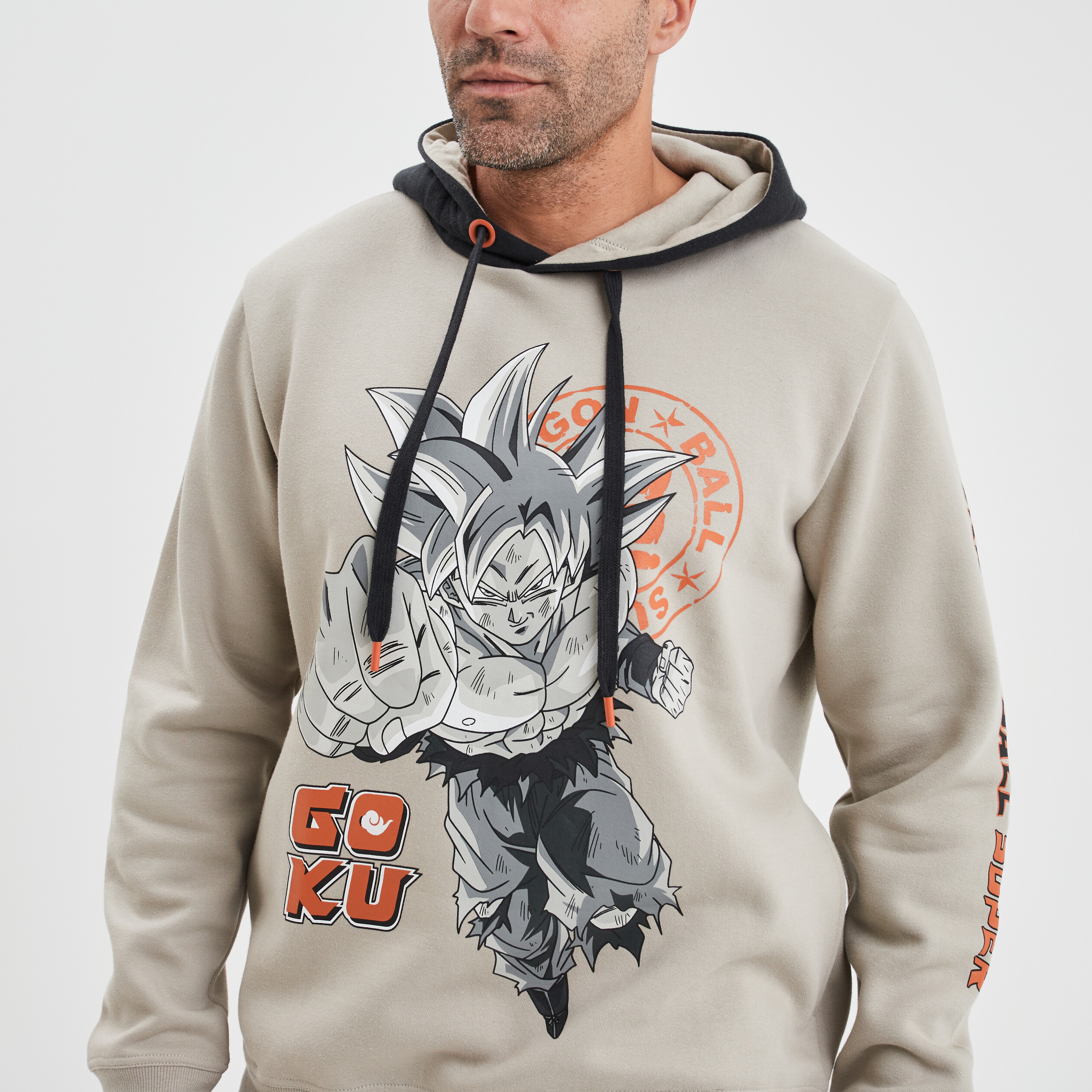 Sweat à capuche hoodie Dragon Ball Z gris homme | La Halle