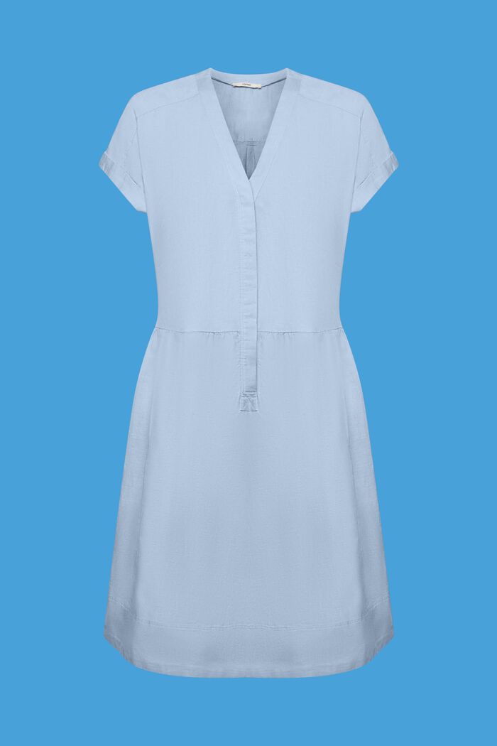 Knielanges Kleid, Baumwolle-Leinen-Mix