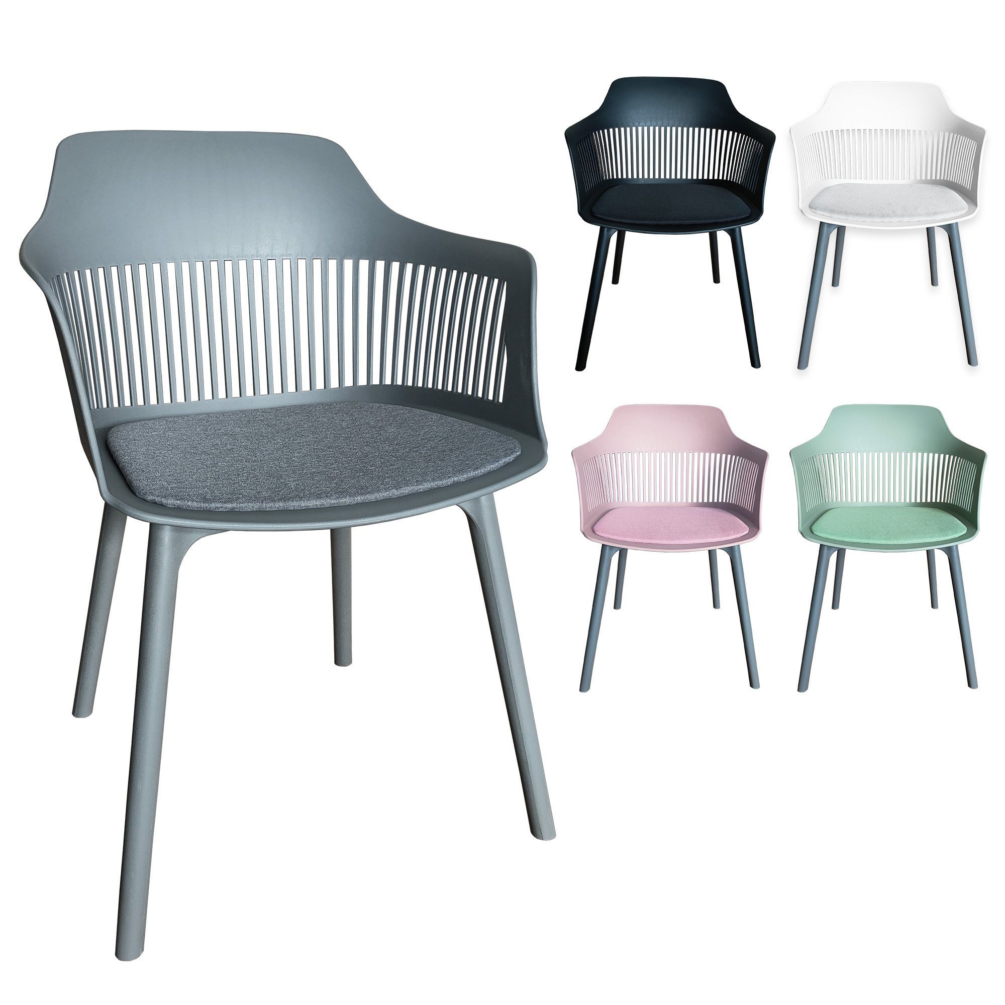 TRISENS Gartenstuhl Helios (1 Stück, 1 St), Terrassenmöbel für Außen- und Innenbereich Essstuhl in eleganter Optik
