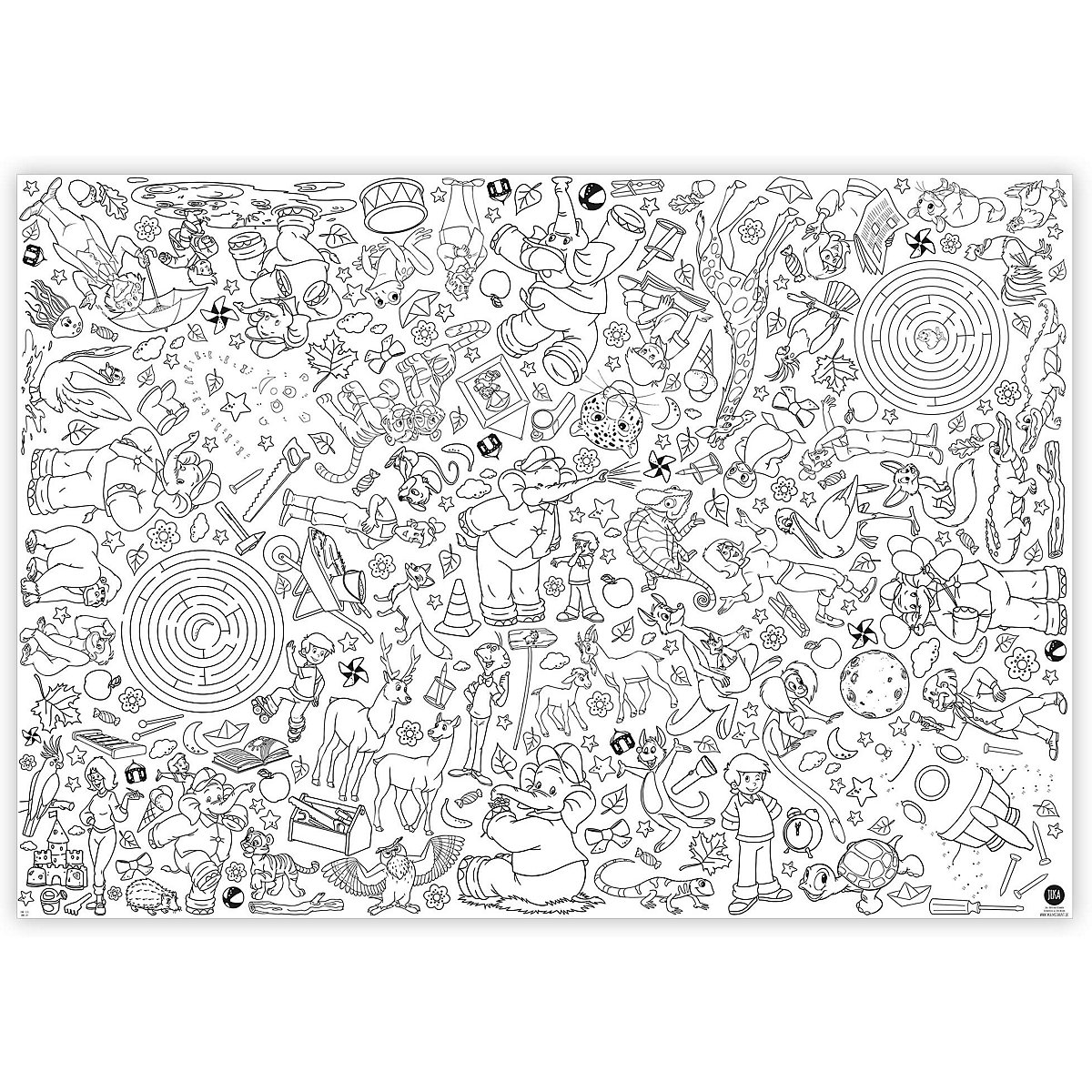 Mal Mich Bunt Ausmal-Tischdecke aus Papier, Motiv Benjamin Blümchen, 84,1x118,9cm