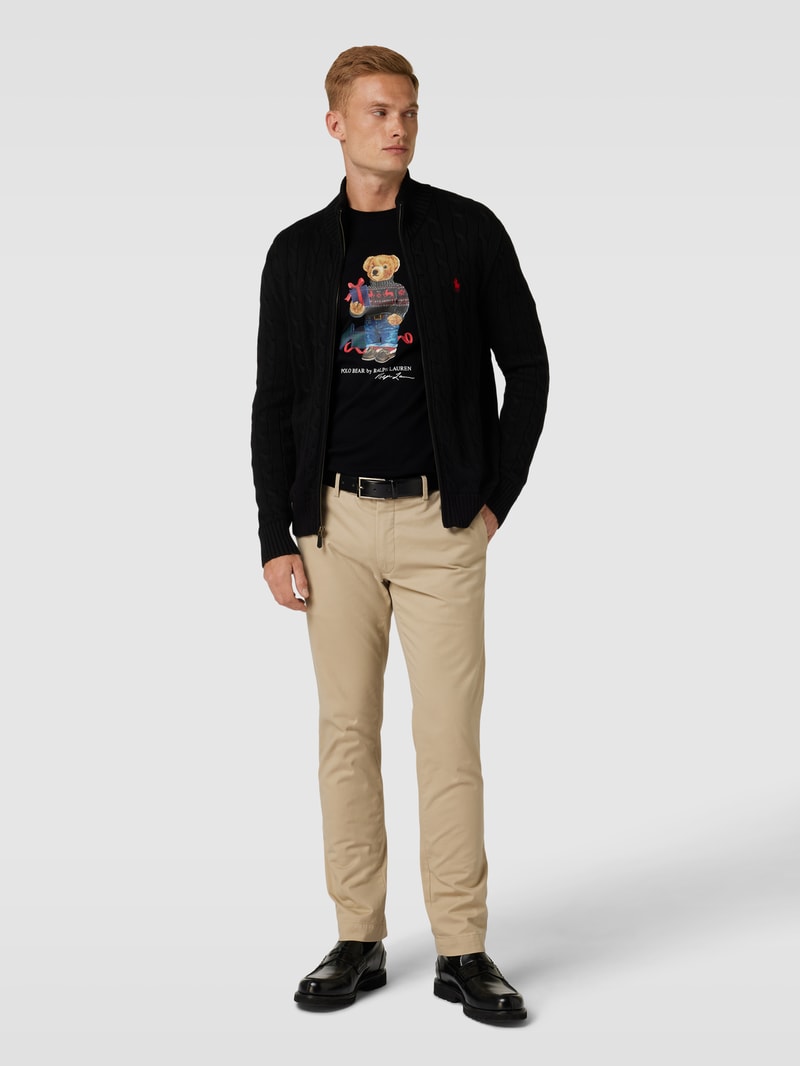 T-Shirt mit Label-Print in schwarz
