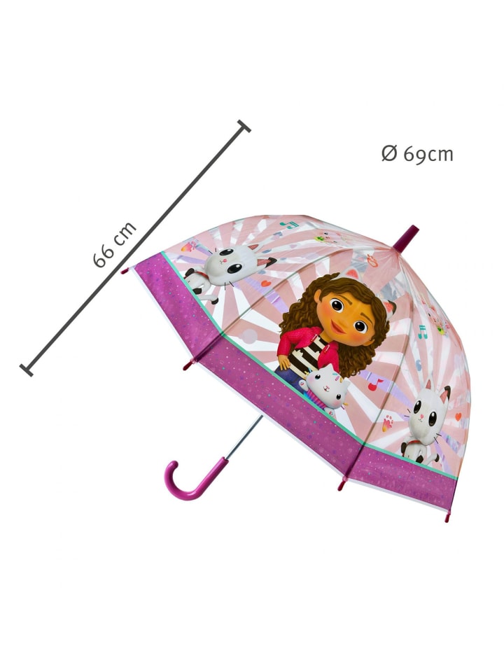 Gabby's Dollhouse Mädchen Regenschirm Fröhlicher Regenbegleiter in Rosa günstig kaufen onesize