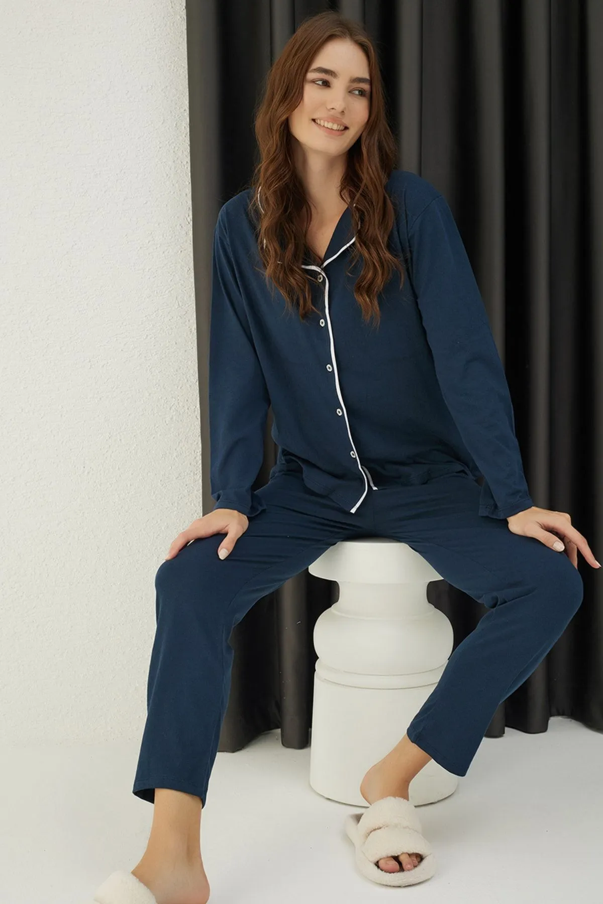STRAWBERRY  Pyjama-Set aus Baumwolle mit Knöpfen